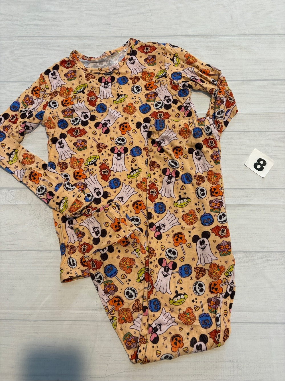 Kids Halloween Character Long-Sleeve Pajama One-Piece - Peach